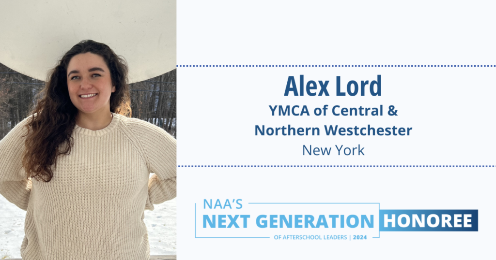 YMCA of CNW Alex NAA Award Next Gen Afterschool Leader